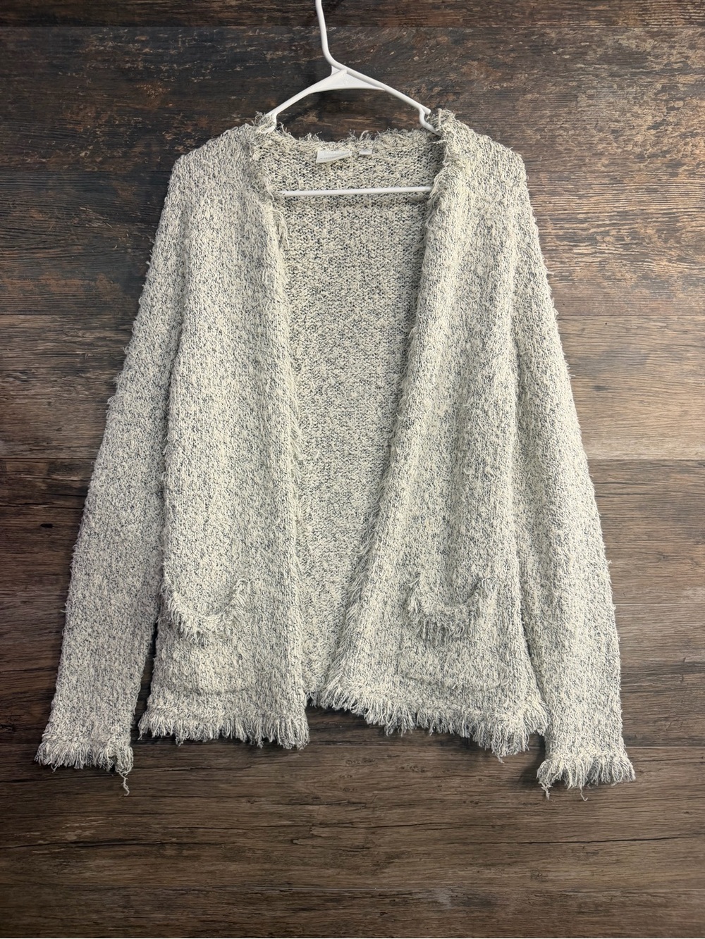 Anthropologie Cozy Open-Front Cardigan - Light Beige